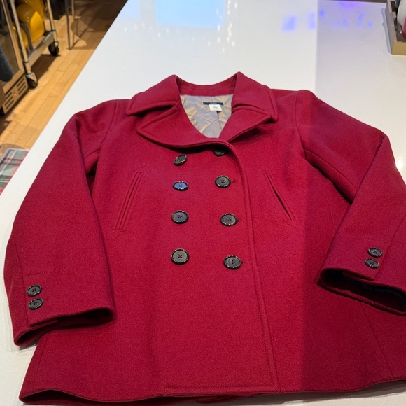 J. Crew Women's Wool Double Breasted Pea Coat, Insulated, Brick Red, Size L - Picture 4 of 14